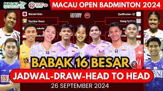 Jadwal 16 Besar Macau Open 2024, Day 3