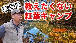 知る人ぞ知る秘境で超絶景の紅葉と秋キャンプ！焚き火で焼いた肉が美味すぎた