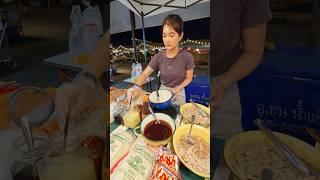 Spicy salad with thin noodles, Thai Street Food. #shorts #streetfood #localfood