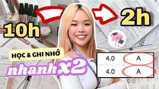 CÁCH HỌC & GHI NHỚ MỌI THỨ NHANH GẤP ĐÔI | Mẹo thi cuối kỳ full 9+