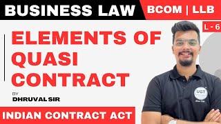 Elements of Quasi Contract | Bcom Sem 5 | Lecture - 6 | UGT