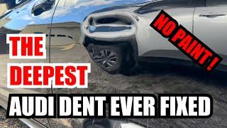 DEEPEST AUDI DENT EVER REPAIRED - NO PAINT!