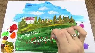 Painting a Dream House with Acrylics - Fun Activity for Kids and Parents| Easy Step-by-Step Tutorial