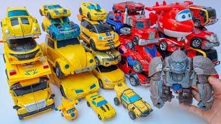 Full TRANSFORMERS - BUMBLEBEE, OPTIMUSPRIME vs OPTIMUS PRIMAL - Cartoon JCB Dinosaur Truck Train Bus