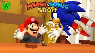 Mario VS Sonic Funny Animation: Sonic Attacks Judge Mario During Sentencing