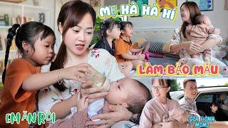 Thử Thách 24h Gia Đình Em MiMi Ở Nhà Mint Vy , Mẹ Hà Hà Hí Làm Bảo Mẫu Chăm Sóc Em Milo