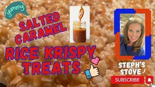 Salted Caramel Rice Krispy Treats - A Classic Treat With a Fall Twist - Steph’s Stove
