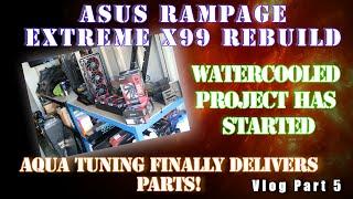PcShed FINALLY starts the Custom Watercooled Gaming PC Rebuild - Vlog Part 5