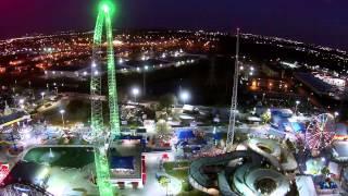 Quadcopter at Sunset Aerial View of the Fun Spot Orlando Florida