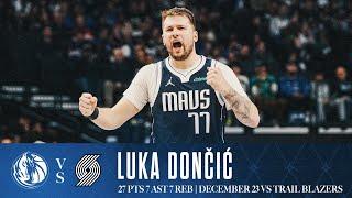 Luka Dončić (27 Points) Highlights vs. Trail Blazers | December 23, 2024