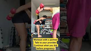 Safe workouts during pregnancy can be so beneficial #fitpregnancy #partnerworkouts