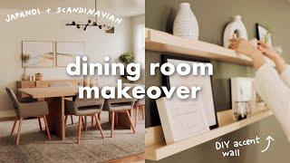 EXTREME DINING ROOM MAKEOVER | Cozy, DIY Accent Wall, Japandi + Scandinavian Styles