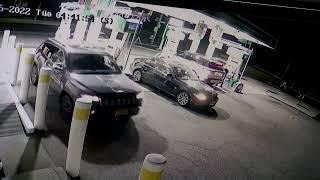 Surveillance video of Syosset BP gas station where car was stolen