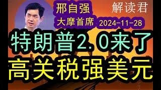 【解析】大摩首席-邢自强讲解：特朗普2.0的到来—高关税！强美元！（2024-11-28）这样的情形对于中国下一步的经济状况会带来什么样的影响？！下一步怎么走 #摩根士丹利  #投行