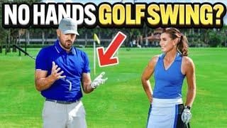 How To Make A "Hands-Free" Golf Swing | Eric Cogorno + Erika Larkin