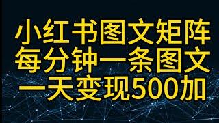 完整实操、完整教程2024最新副业 兼职项目《小红书图文矩阵引流法》 10分钟-条 ，一天引流50+