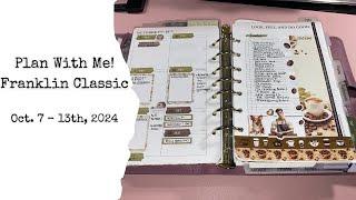 Plan With Me || Oct 7-13th, 2024 || Franklin Classic Nostalgia Rose Anna Binder || Coffee Theme