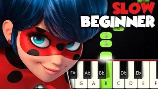 Miraculous Ladybug Theme | SLOW BEGINNER PIANO TUTORIAL + SHEET MUSIC by Betacustic