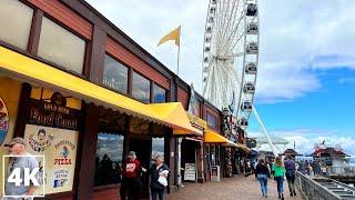 Seattle Waterfront via Pike Place Market to Myrtle Edwards Park | 4K Seattle Walking Tour