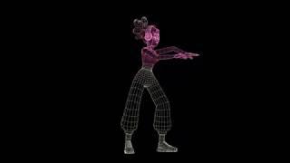 4K FREE VJ FOOTAGE⎟HIP HOP DANCING GIRL - WAVE⎟3D CEL ANIMATION ⎟ BY MORE MOTION