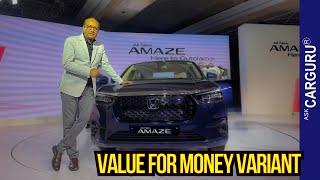 Honda Amaze Value for money variant and walk Around  Ask CARGURU