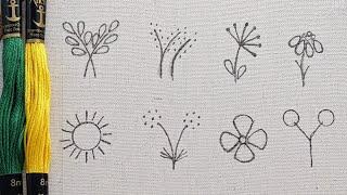 VERY EASY LITTLE FLOWERS EMBROIDERY/5 MINUTE EMBROIDERY FOR BEGINNERS