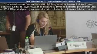 Ședința ordinară a CLS1 convocată pentru 30.09.2024 ora 10:00