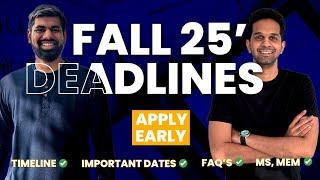 Fall 2025 Deadlines ⏲️| MS in USA | Study Abroad