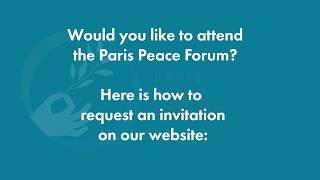 How to request an invitation to the Paris Peace Forum