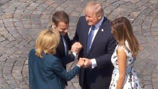 Trump's never-ending handshake with Macron