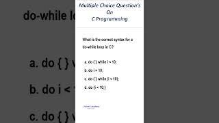 Multiple Choice Questions on C Programming (Short - 03)