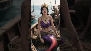 Blue Mermaid in Chains: Caught by Men, Crying at Sea #shortvideo #mermaid