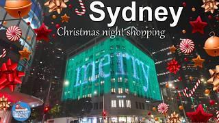  SYDNEY 4k Walking Tour | Night Shopping in the City in the lead up to Christmas