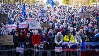 Thousands of Slovaks protest against populist PM Robert Fico and his pro-Russian policies