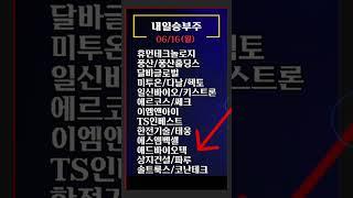미리보는 내일승부주 - 월요일 공략주 10선