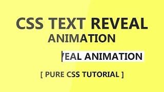 Css3 Text Reveal Animation - Pure Css Tutorial - Latest Animation Effect