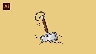 Adobe Illustrator Tutorial - Create Beautiful Thor's Hammer Flat Design | Hiru Designs