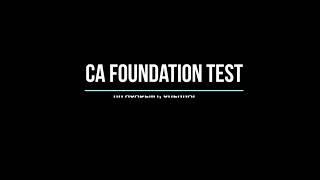 CA Foundation Test in RR Academy, Chennai