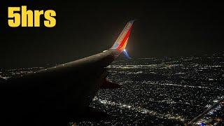 5 Hour Relaxing Nighttime Flight | Airplane White Noise for Sleep | Airplane Cabin Noise Ambienc