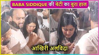 Baba Siddique's Daughter Arshia Heart Breaking Visuals CRIES Badly At Her Father's Last Rites