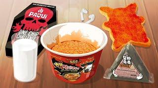 핵불닭볶음면, 원칩 먹방 / 2x Spicy Nuclear Fire Noodles and One chip animation mukbang