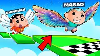 Masao Become Hacker And Defeat Shinchan In Wings Obby  | Roblox Wings Obby | Funny Game 