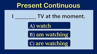 Present Continuous | Grammar Test | English Test