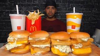 (ASMR NO TALKING) QUADRUPLE FILET-O-FISH MUKBANG