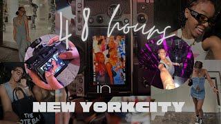 NEW YORK VLOG | 48HRS IN THE CITY | TIME SQUARE | SHOPPING | RAISING CANES REVIEW | FULL GRWM