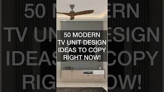 50 Modern TV unit designs! #tvunitdesigns #tvunits #interiordesign #interiordesign #livingroomideas