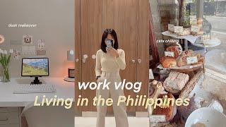 vlog | aesthetic desk makeover, 9-5 office life, work lunch picnic, kdrama after work weyatoons