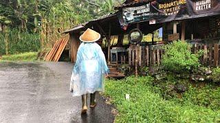 Rain in a beautiful mountain village || Indonesian village life || Rain in the village