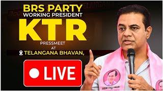 LIVE: BRS Working President KTR addressing the media at Telangana Bhavan