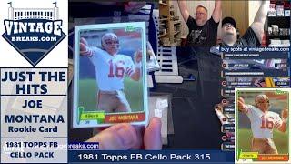 JUST THE HITS - Joe Montana - 1981 Topps Football Cello Pack